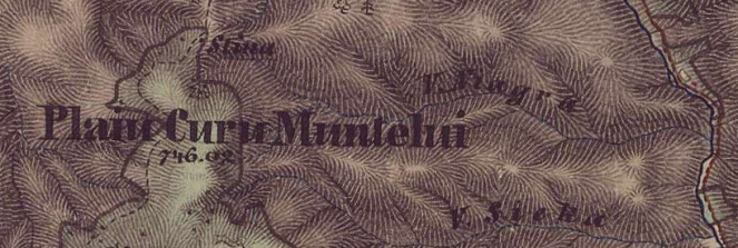 Plaiul Curu Muntelui pe harta lui Fligely (1855-6); sursa: arcanum.hu